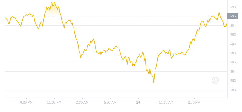 2024年09月26日币安币价格
